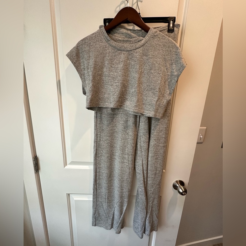 Fashion Nova Gray Pajama Set